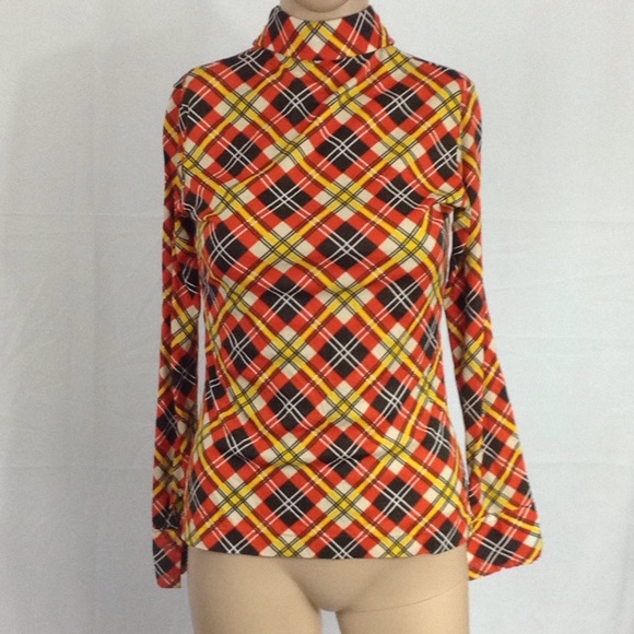 $FIRM 970 Orange brown Plaid Button Down Shirt M - Picture 7 of 8